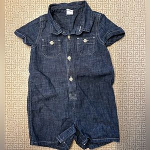 Baby Gap 6-12 month denim short sleeve button up outfit.